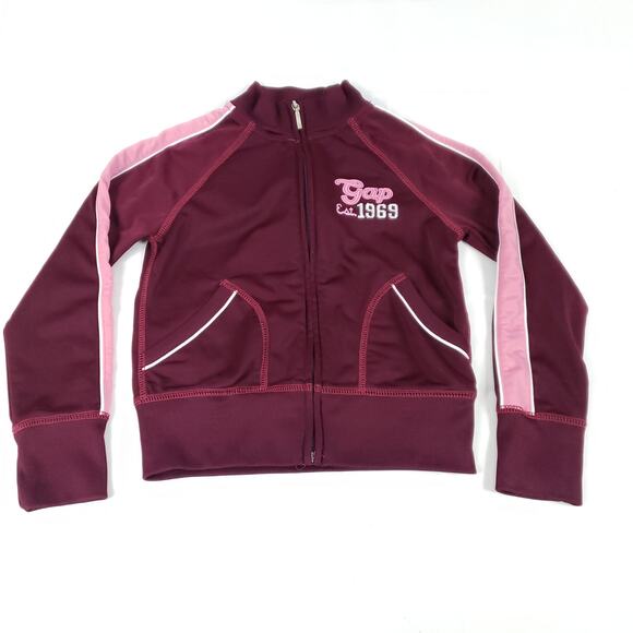 Gap Zip Up Jacket Burgundy And Pink Kids Small Athleisure Sporty Fall Outdoors - Picture 1 of 5